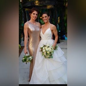 Lulus sequins champagne gold bridesmaid dress